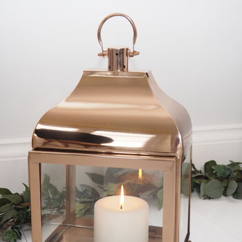 Rose Gold Candle Lantern Two Sizes, 8 of 12