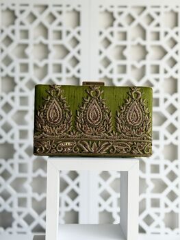 Amarna Olive Green Clutch, 6 of 7