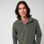 Custom Flag Organic Cotton Quarter Zip Men's Sweatshirt, thumbnail 6 of 7