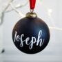 Matte Black Glass Personalised Bauble, thumbnail 1 of 4