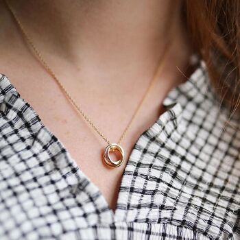 Russian Wedding Ring Pendant Necklace, 9ct Three Colour Gold, 2 of 7