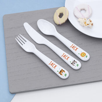 Personalised Plastic Children's Cutlery Set, 4 of 12