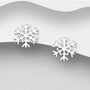 Sterling Silver Snowflake Earrings, thumbnail 1 of 4