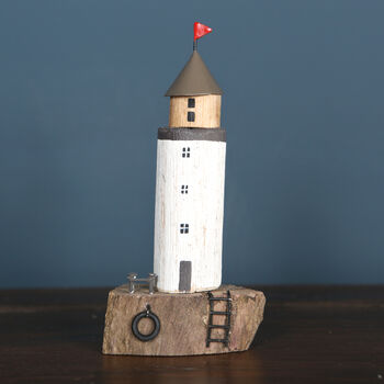 Lighthouse On Driftwood Block Decoration, 6 of 8