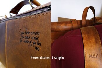 Handmade Personalised Leather Laptop Backpack Mens Gift, 11 of 12