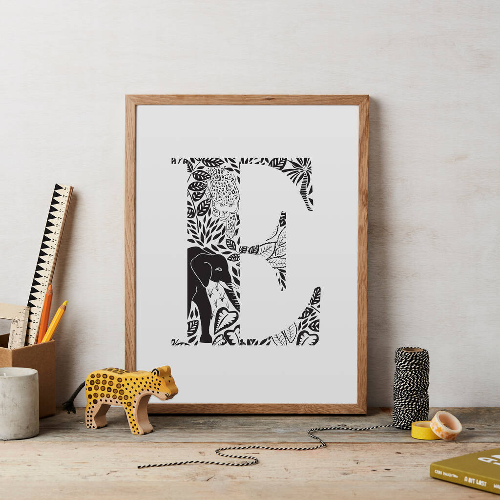 Animal Letter Children's Print A3 By Lucy says I do