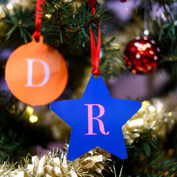 Personalised Colour Block Initial Christmas Decoration, 9 of 12