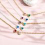 Double Birthstone Heart Link Necklace, thumbnail 1 of 7