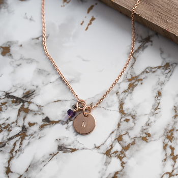Rose Gold Personalised Birthstone Pendant, 3 of 4