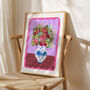 Flowers In Vase Art Print Purple, thumbnail 3 of 4