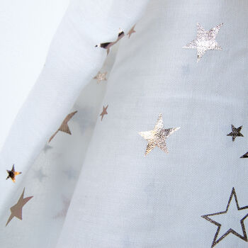 Rose Gold Metallic Printed Star Summer Scarves, 12 of 12