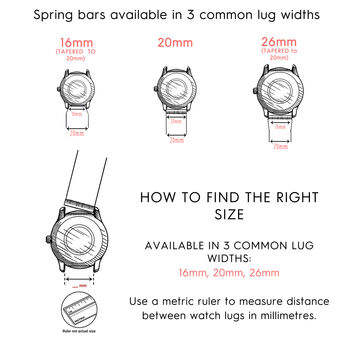 'Stripe' Leather Smartwatch Strap; Handmade Watch Band, 9 of 9
