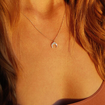 Organic Luna Crescent Moon Necklace, 3 of 10