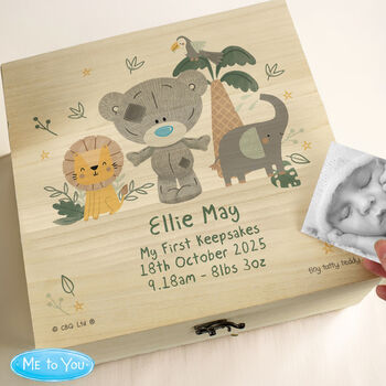 Personalised Tiny Tatty Teddy Jungle Animals Keepsake Box, 2 of 6
