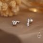 Sterling Silver Extra Tiny Cz Bar Screw Back Earrings, thumbnail 5 of 11
