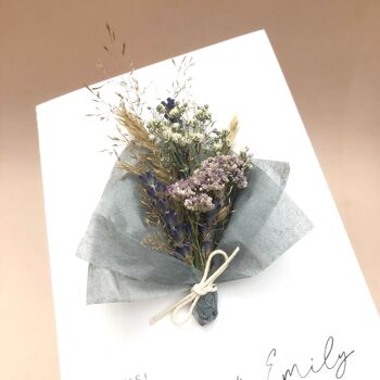 Get Well Soon Personalised Dried Flower Bouquet Card, 3 of 10