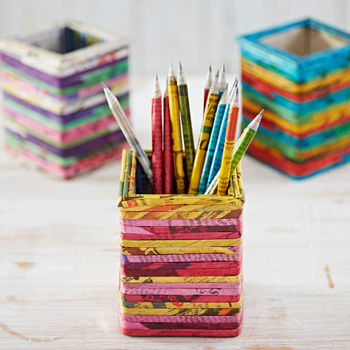 Recycled Newspaper Square Pencil Holder, 5 of 11