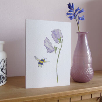 Sweet Pea And Bee Any Occasion Greetings Card, 7 of 8