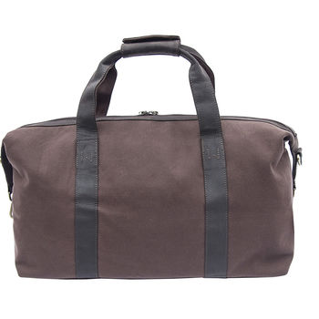 Waxed Canvas And Leather Duffle Bag By Wombat