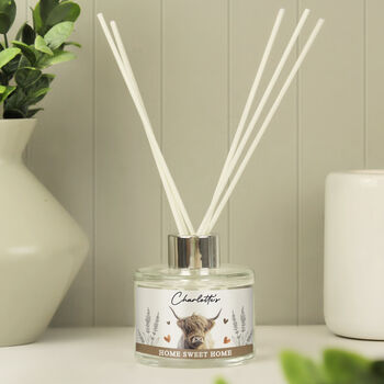 Personalised Highland Cow Reed Diffuser, 2 of 3