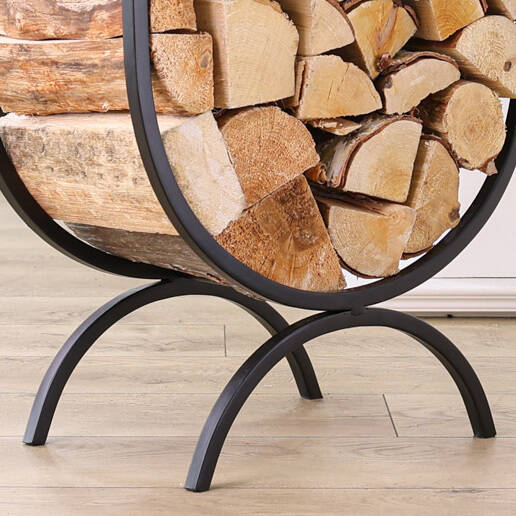 Contemporary Curved Iron Log Holder By Dibor