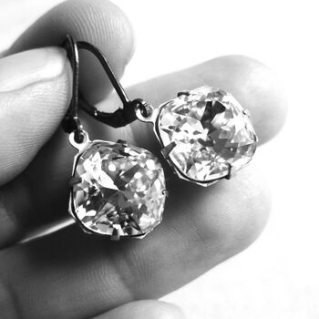 Earrings Made With Swarovski Cushion Crystals, 4 of 8
