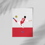 Olivier Giroud North London Reds Football Poster, thumbnail 2 of 3