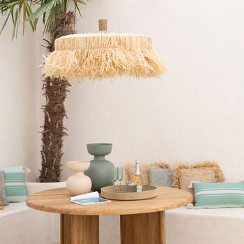 Natural Raffia And Woven Jute Pendant Light, 2 of 8