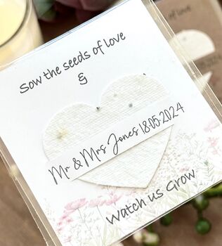 Personalised Seeded Heart Paper For Wedding Favour, 8 of 10