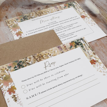 Whimsical Autumn Concertina Wedding Invitations, 4 of 6