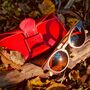 Handcrafted Leather Glasses Case Red, thumbnail 8 of 9