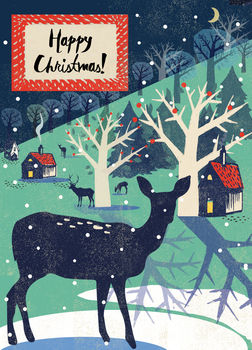 Winter Deer Nordic Christmas Card, 2 of 2