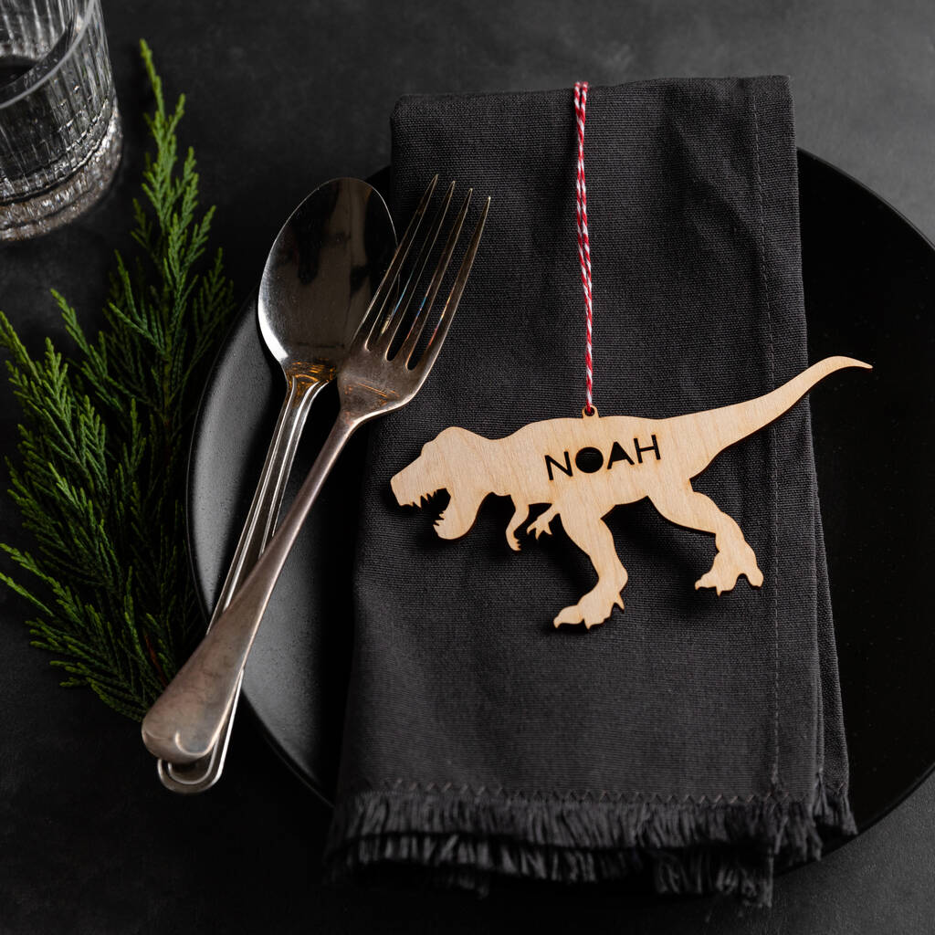 Personalised Wooden Dinosaur Place Setting