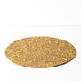 Yellow Round Speckled Cork Placemat, thumbnail 3 of 4