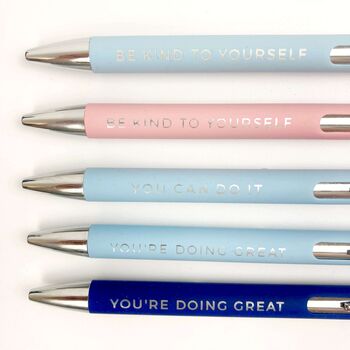 Words Of Encouragement Pen: 'Be Kind To Yourself' Pink, 3 of 3