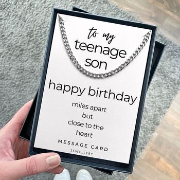 Teenage Son Miles Apart Curb Chain Birthday Gift, 6 of 6