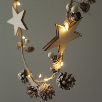 Star And Pine Cone Fairy Light Garland, 2 of 2