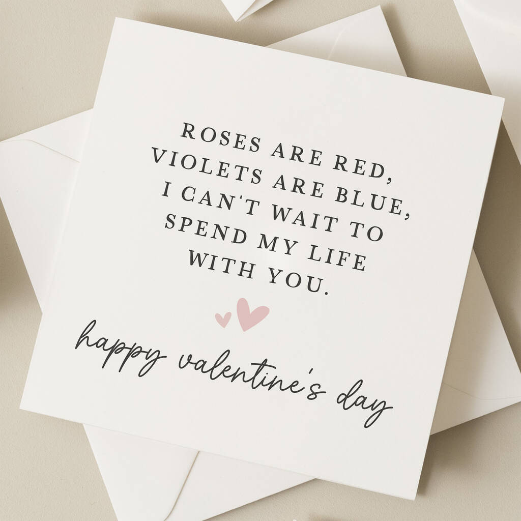 Fiance Poem Valentine's Day Card By Paper Scene