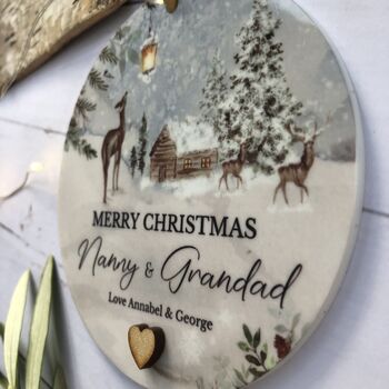 Nanny And Grandad Personalised Christmas Decoration, 2 of 3