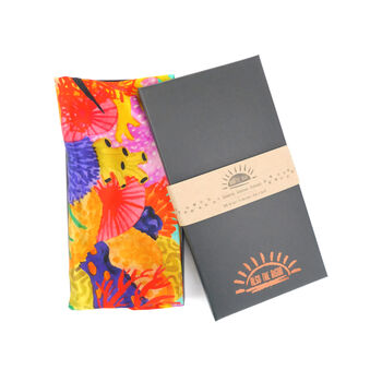 Anthozoa Coral Reef Print Silk Scarf, 3 of 4