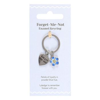 Forget Me Not Enamel Flower Keyring, 5 of 5