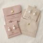 Bridal Party Pearl Earrings Gift For Bride Or Bridesmaid In Pouch, thumbnail 1 of 4