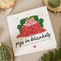 Pigs In Blankets Funny Christmas Card For Couple, thumbnail 1 of 7