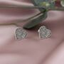Sterling Silver Leopard Print Heart Stud Earrings, thumbnail 1 of 4