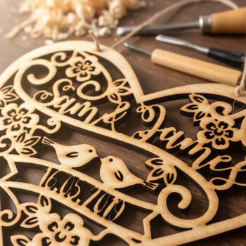 Personalised Wedding Heart Wall Art, 6 of 6