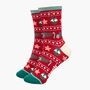 Women's Bamboo Socks Red Christmas Pudding, thumbnail 2 of 5