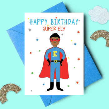Superhero Personalised Child Birthday Card, 2 of 6