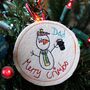 Personalised Snowman Tree Decoration Bauble, thumbnail 2 of 7