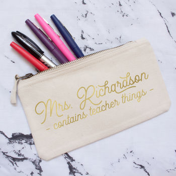 Personalised 'Teacher Things' Pencil Case, 2 of 6