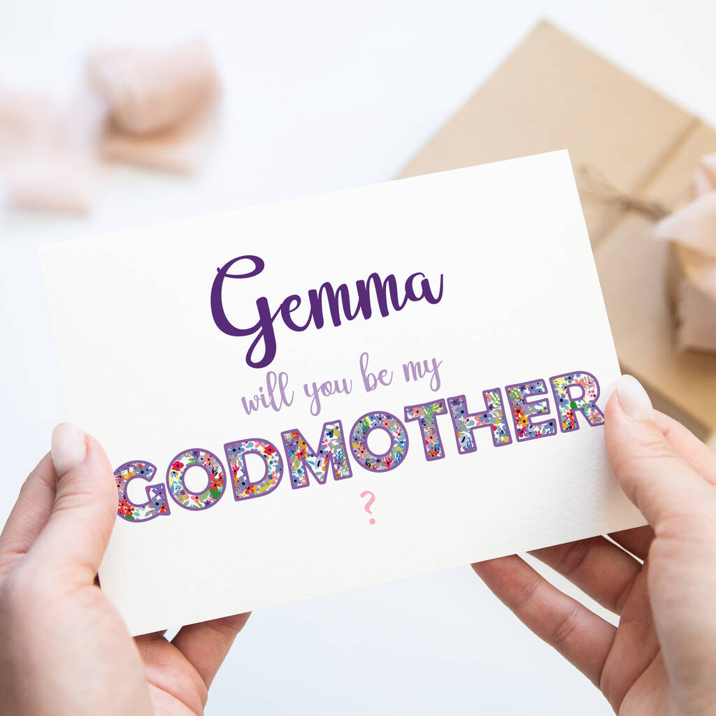 Will You Be My Godmother? Personalised Card